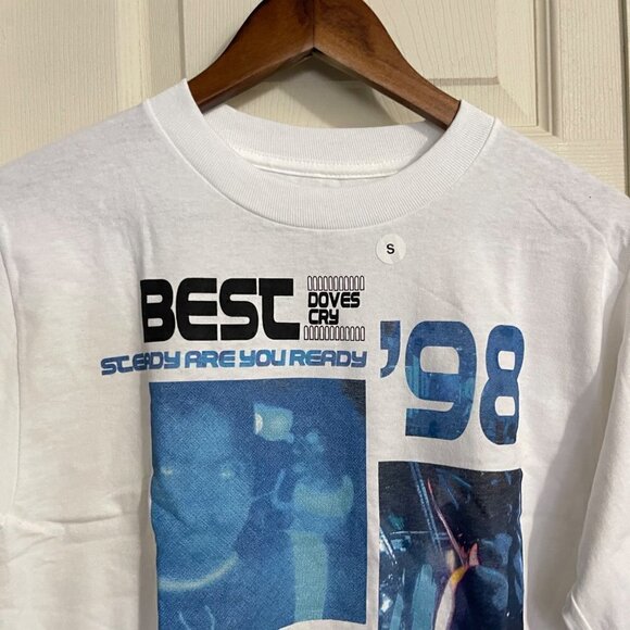 Breezy Excursion Mens NWOT White Best Doves Cry Graphic Long Sleeve Shirt Small - Picture 3 of 8